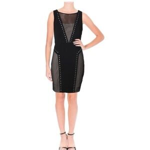 Jax Black Mesh Studded Backless Dress